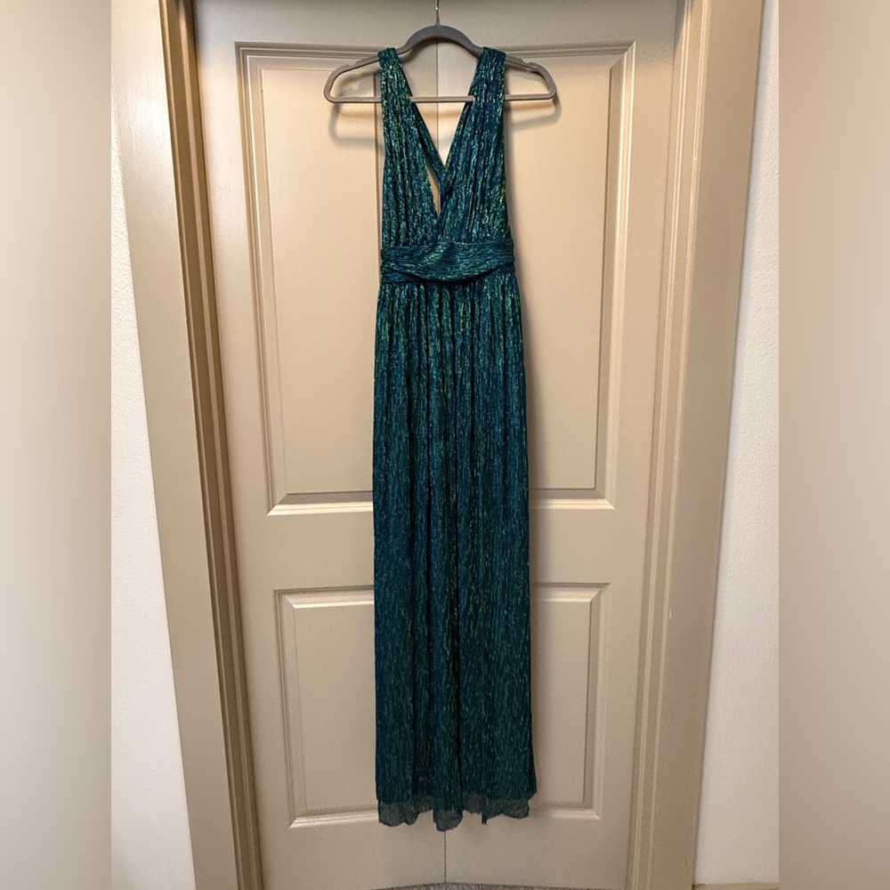 Lulus Looking Radiant Metallic Evening Gown. Size Large.